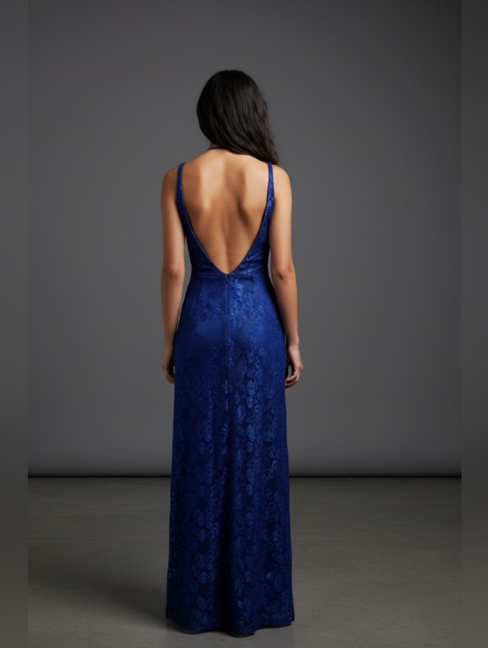 B. Darlin Vibrant Blue Long Pencil Dress Size 9 - Picture 2 of 6